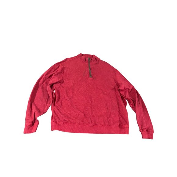 Cremieux Large Burgundy 1/4 Zip Sweater - Picture 1 of 4